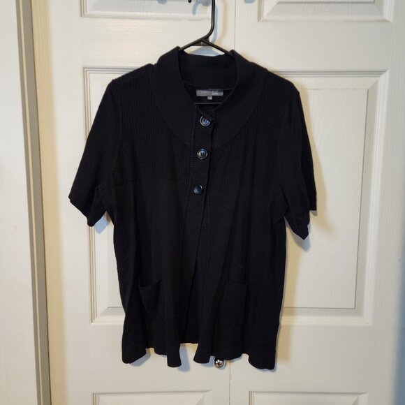 Addition Elle Petite Black short sleeve cardigan size 2X - Picture 1 of 3